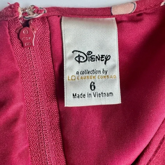 Disney x Lauren Conrad Minnie Rocks the Dots Polka Dot Dress Red/Cream Size 6 - Picture 11 of 13